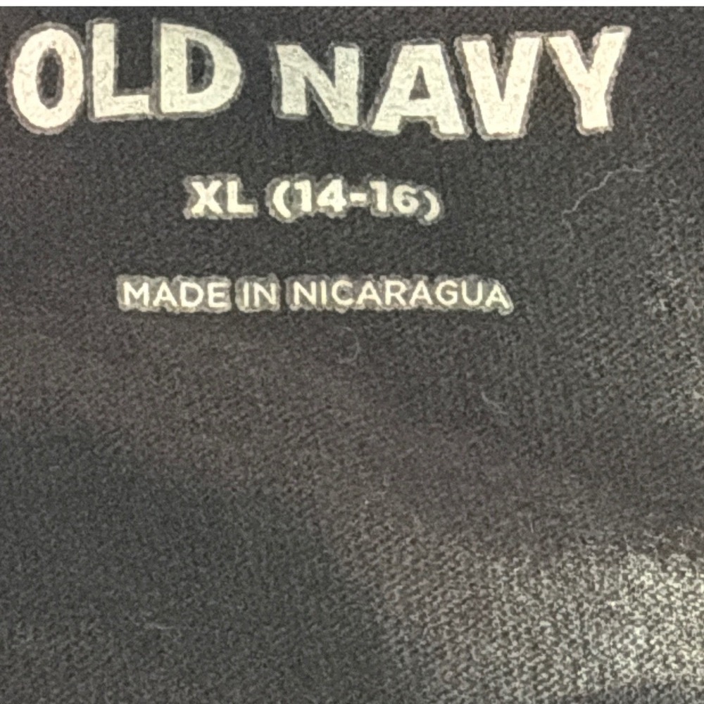 Old Navy Wednesday Addams Shirt Kids XL Black Stay Kooky Cropped Long Sleeve - Picture 4 of 5